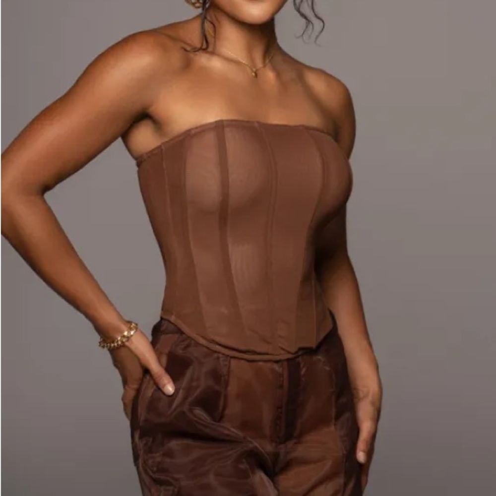 JLUXLABEL Chocolate Paulina Bustier